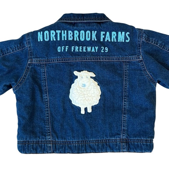 BABY GAP 12-18 Months Heavy Denim Jean Jacket Farm Sheep - Picture 4 of 8